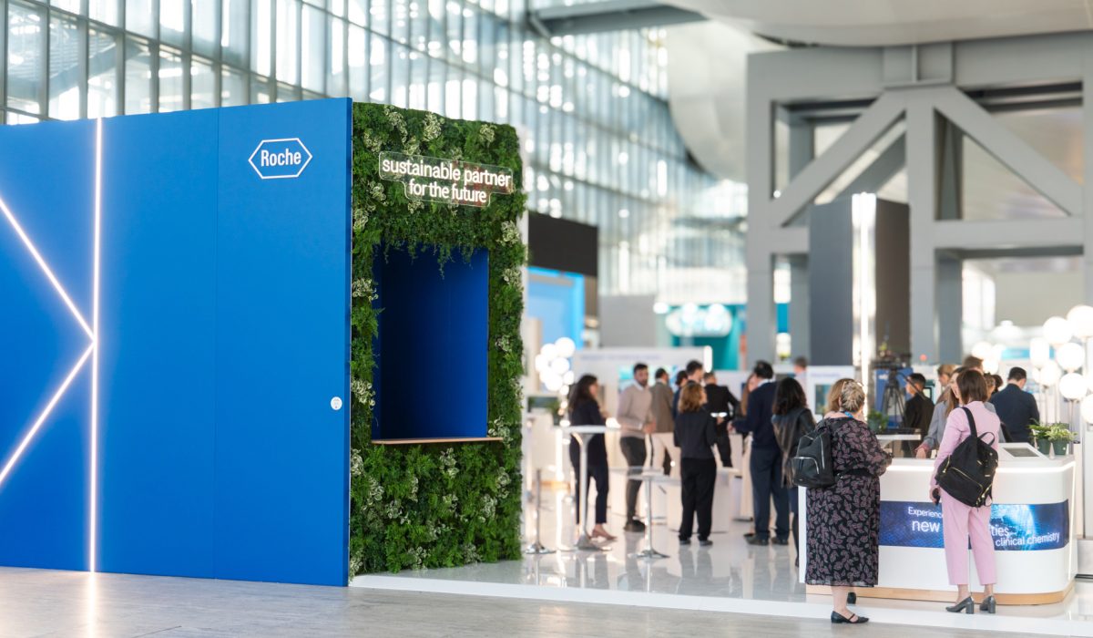 Interactive sustainability showcase at Roche EML Rome