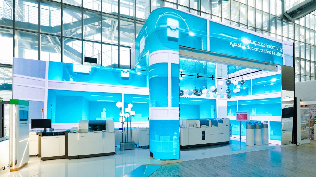 Full LED enclosure around Roche Diagnostics instruments