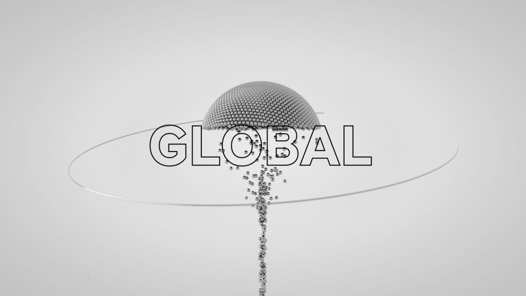 002_Global_3D_Content Global healthcare network visualized through abstract 3D design
