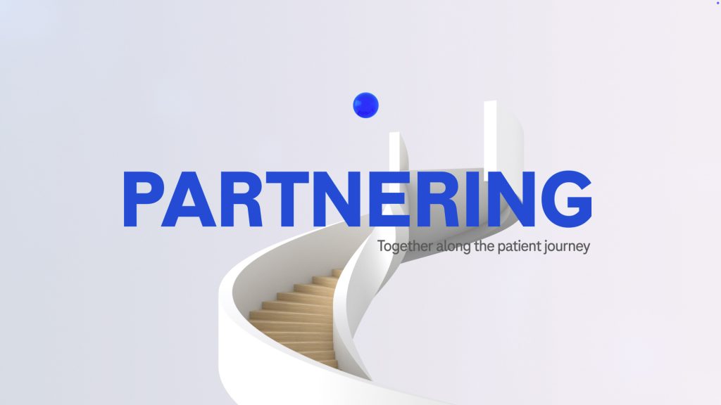 003_Partnering_3D_Content Abstract 3D illustration symbolizing healthcare partnerships