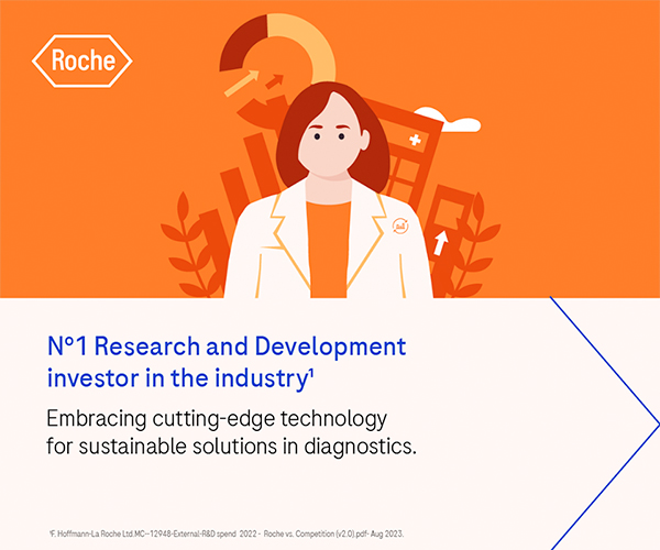 Illustrated sustainability Google ad from Roche campaign