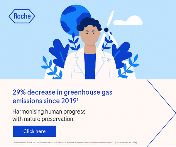 Sustainability-focused Google ad by Roche Diagnostics
